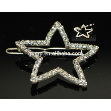 2015 Fashion Girls Good Quality Star Shape Rhinestone Hairclip Crystal Hairgrip